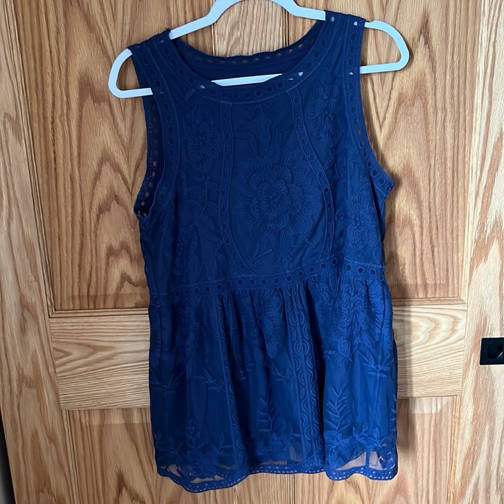 Navy Blue Lace Tunic
